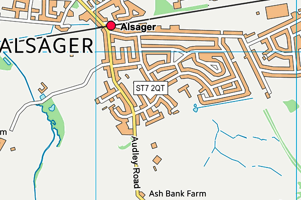 ST7 2QT map - OS VectorMap District (Ordnance Survey) ST7 2QT map - OS VectorMap District (Ordnance Survey)