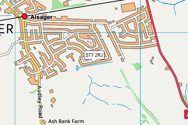 ST7 2RJ map - OS VectorMap District (Ordnance Survey) ST7 2RJ map - OS VectorMap District (Ordnance Survey)