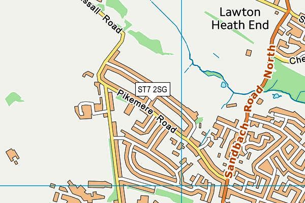 ST7 2SG map - OS VectorMap District (Ordnance Survey) ST7 2SG map - OS VectorMap District (Ordnance Survey)