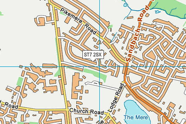 ST7 2SX map - OS VectorMap District (Ordnance Survey) ST7 2SX map - OS VectorMap District (Ordnance Survey)
