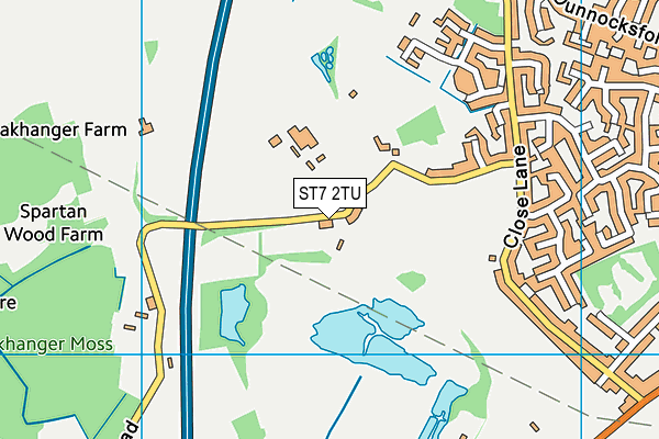ST7 2TU map - OS VectorMap District (Ordnance Survey) ST7 2TU map - OS VectorMap District (Ordnance Survey)