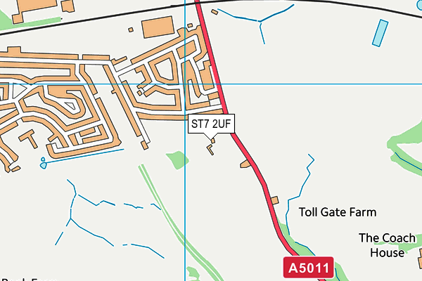 ST7 2UF map - OS VectorMap District (Ordnance Survey) ST7 2UF map - OS VectorMap District (Ordnance Survey)
