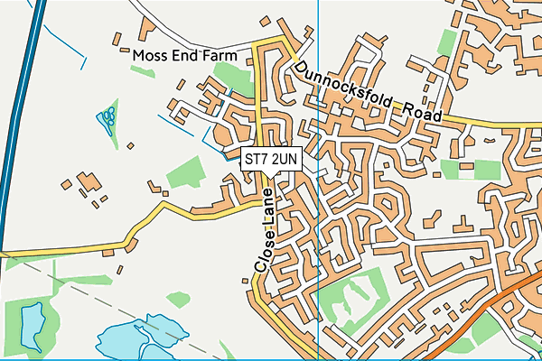 ST7 2UN map - OS VectorMap District (Ordnance Survey) ST7 2UN map - OS VectorMap District (Ordnance Survey)
