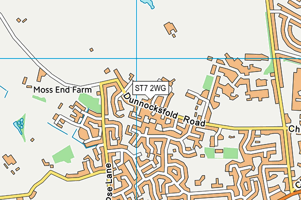 ST7 2WG map - OS VectorMap District (Ordnance Survey) ST7 2WG map - OS VectorMap District (Ordnance Survey)