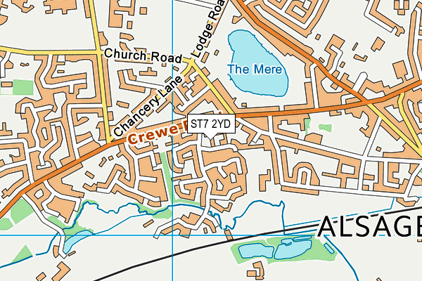 ST7 2YD map - OS VectorMap District (Ordnance Survey) ST7 2YD map - OS VectorMap District (Ordnance Survey)