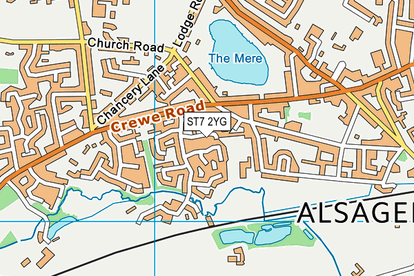ST7 2YG map - OS VectorMap District (Ordnance Survey) ST7 2YG map - OS VectorMap District (Ordnance Survey)