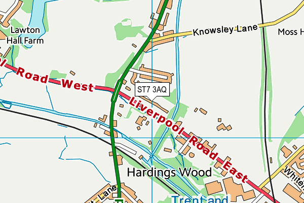 ST7 3AQ map - OS VectorMap District (Ordnance Survey)