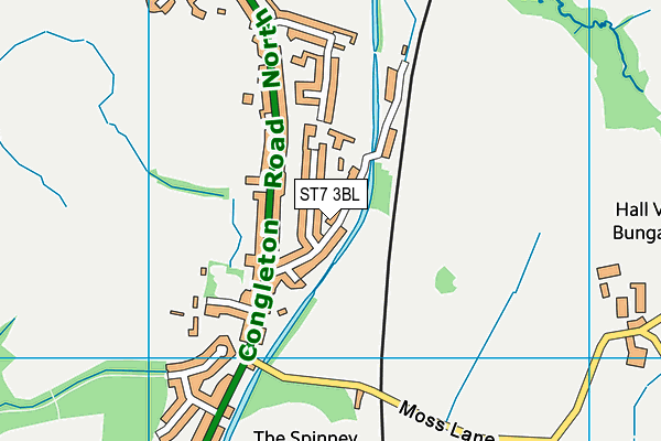 ST7 3BL map - OS VectorMap District (Ordnance Survey)