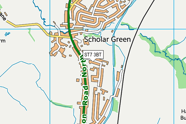 ST7 3BT map - OS VectorMap District (Ordnance Survey) ST7 3BT map - OS VectorMap District (Ordnance Survey)