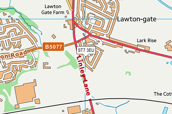 ST7 3EU map - OS VectorMap District (Ordnance Survey)