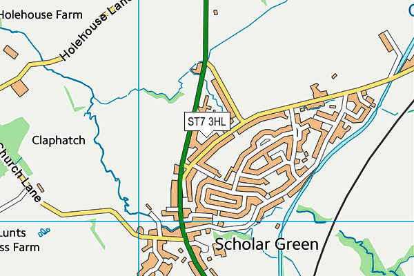 ST7 3HL map - OS VectorMap District (Ordnance Survey) ST7 3HL map - OS VectorMap District (Ordnance Survey)