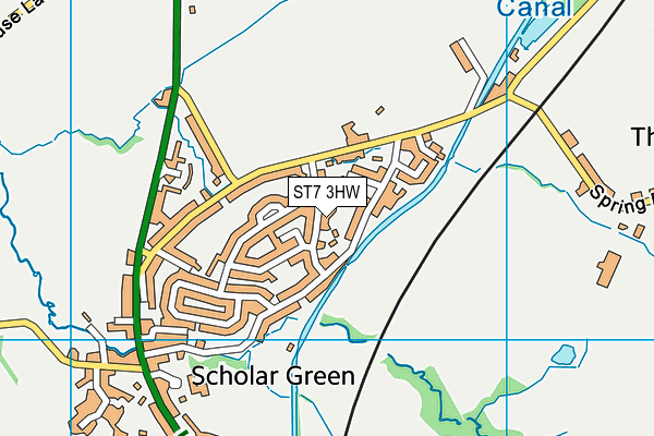 ST7 3HW map - OS VectorMap District (Ordnance Survey) ST7 3HW map - OS VectorMap District (Ordnance Survey)
