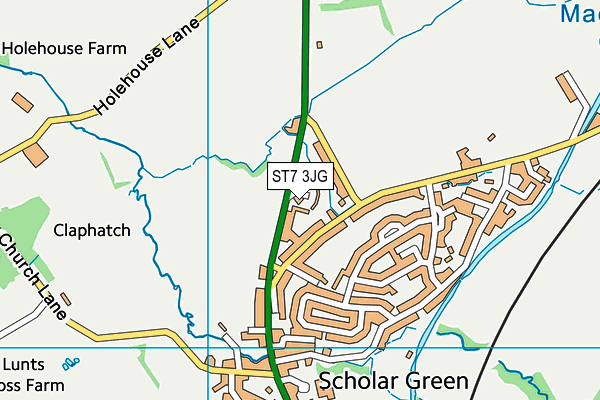 ST7 3JG map - OS VectorMap District (Ordnance Survey) ST7 3JG map - OS VectorMap District (Ordnance Survey)