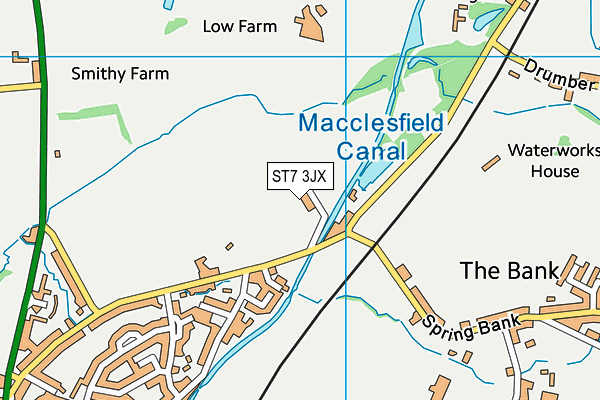 ST7 3JX map - OS VectorMap District (Ordnance Survey) ST7 3JX map - OS VectorMap District (Ordnance Survey)