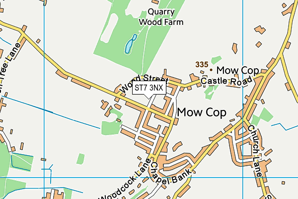 ST7 3NX map - OS VectorMap District (Ordnance Survey) ST7 3NX map - OS VectorMap District (Ordnance Survey)