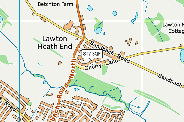 ST7 3QF map - OS VectorMap District (Ordnance Survey) ST7 3QF map - OS VectorMap District (Ordnance Survey)
