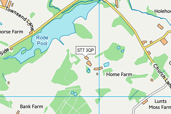 ST7 3QP map - OS VectorMap District (Ordnance Survey)