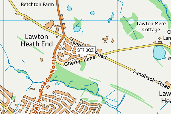 ST7 3QZ map - OS VectorMap District (Ordnance Survey) ST7 3QZ map - OS VectorMap District (Ordnance Survey)