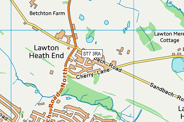 ST7 3RA map - OS VectorMap District (Ordnance Survey) ST7 3RA map - OS VectorMap District (Ordnance Survey)