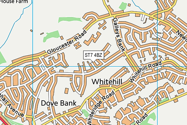 ST7 4BZ map - OS VectorMap District (Ordnance Survey) ST7 4BZ map - OS VectorMap District (Ordnance Survey)