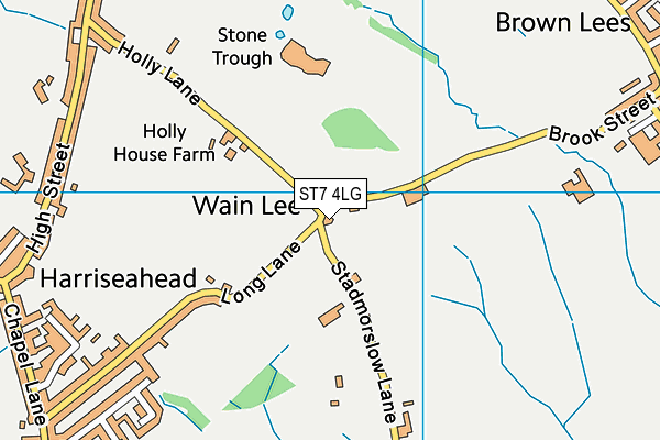 ST7 4LG map - OS VectorMap District (Ordnance Survey) ST7 4LG map - OS VectorMap District (Ordnance Survey)