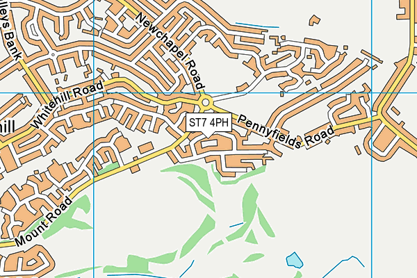 ST7 4PH map - OS VectorMap District (Ordnance Survey)