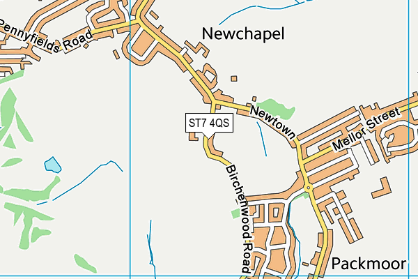 ST7 4QS map - OS VectorMap District (Ordnance Survey) ST7 4QS map - OS VectorMap District (Ordnance Survey)
