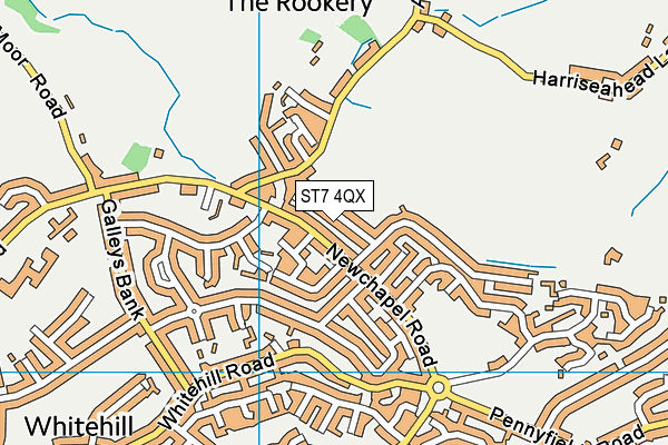 ST7 4QX map - OS VectorMap District (Ordnance Survey)