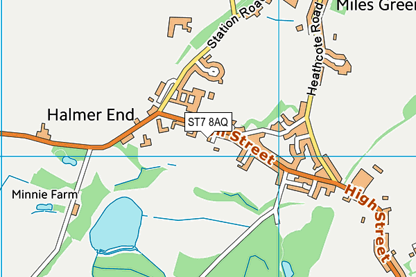 ST7 8AQ map - OS VectorMap District (Ordnance Survey)
