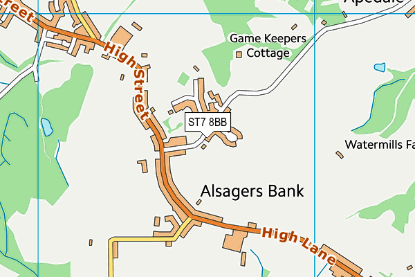 ST7 8BB map - OS VectorMap District (Ordnance Survey)