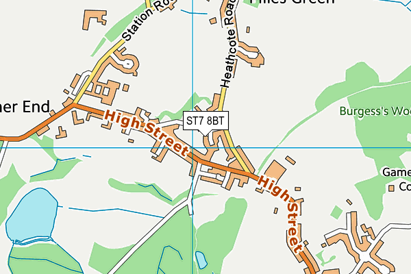 ST7 8BT map - OS VectorMap District (Ordnance Survey) ST7 8BT map - OS VectorMap District (Ordnance Survey)