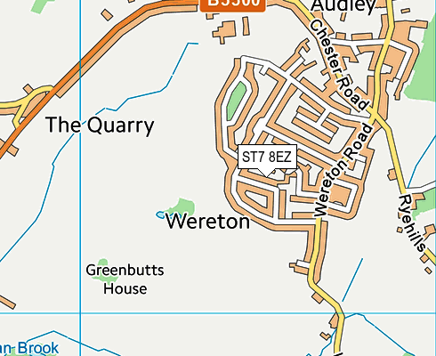 ST7 8EZ map - OS VectorMap District (Ordnance Survey) ST7 8EZ map - OS VectorMap District (Ordnance Survey)