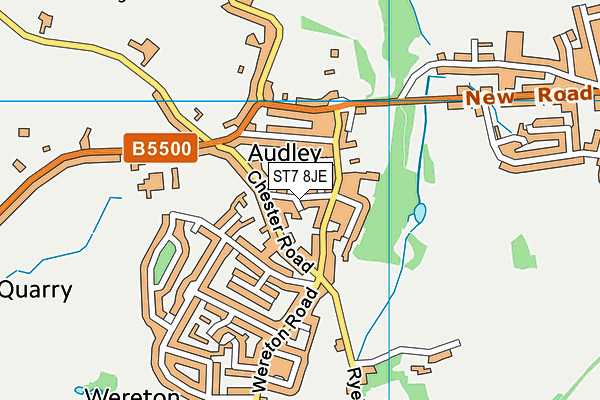 ST7 8JE map - OS VectorMap District (Ordnance Survey) ST7 8JE map - OS VectorMap District (Ordnance Survey)