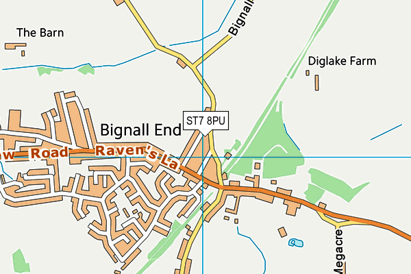 ST7 8PU map - OS VectorMap District (Ordnance Survey) ST7 8PU map - OS VectorMap District (Ordnance Survey)