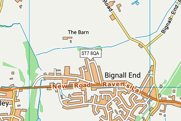 ST7 8QA map - OS VectorMap District (Ordnance Survey) ST7 8QA map - OS VectorMap District (Ordnance Survey)