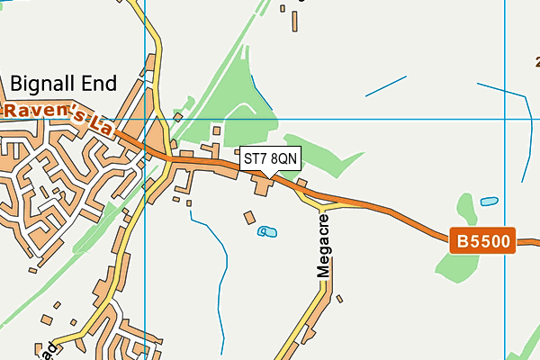 ST7 8QN map - OS VectorMap District (Ordnance Survey) ST7 8QN map - OS VectorMap District (Ordnance Survey)