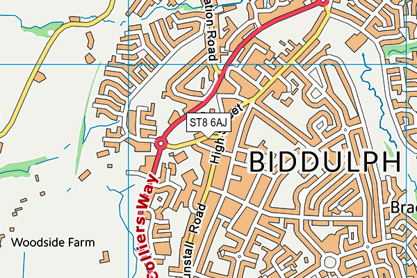 ST8 6AJ map - OS VectorMap District (Ordnance Survey) ST8 6AJ map - OS VectorMap District (Ordnance Survey)