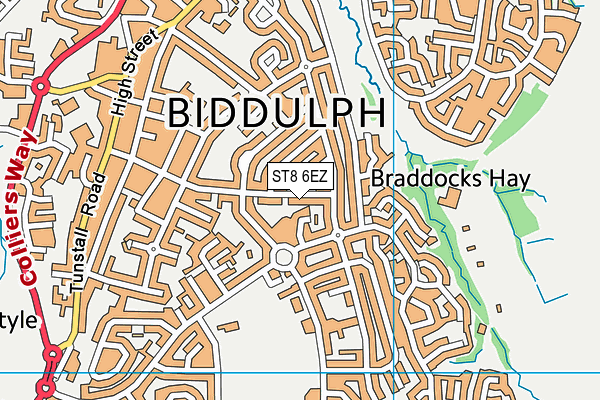 ST8 6EZ map - OS VectorMap District (Ordnance Survey) ST8 6EZ map - OS VectorMap District (Ordnance Survey)