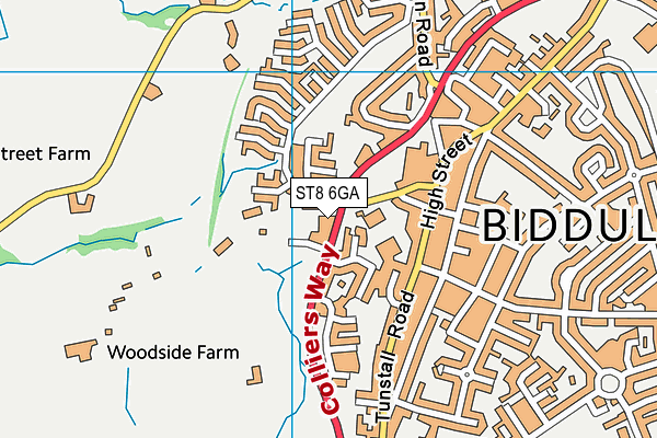 ST8 6GA map - OS VectorMap District (Ordnance Survey) ST8 6GA map - OS VectorMap District (Ordnance Survey)