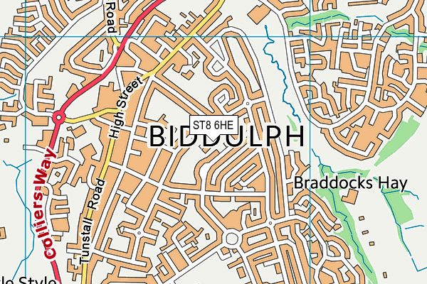 ST8 6HE map - OS VectorMap District (Ordnance Survey) ST8 6HE map - OS VectorMap District (Ordnance Survey)