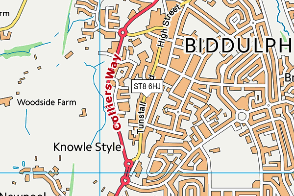 ST8 6HJ map - OS VectorMap District (Ordnance Survey) ST8 6HJ map - OS VectorMap District (Ordnance Survey)