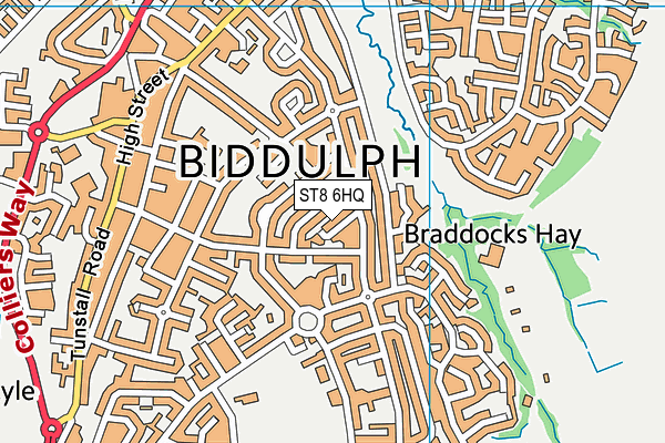 ST8 6HQ map - OS VectorMap District (Ordnance Survey) ST8 6HQ map - OS VectorMap District (Ordnance Survey)