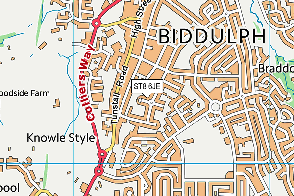 ST8 6JE map - OS VectorMap District (Ordnance Survey) ST8 6JE map - OS VectorMap District (Ordnance Survey)