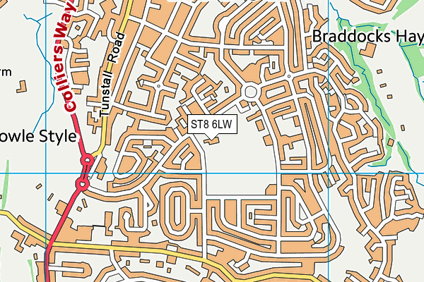 ST8 6LW map - OS VectorMap District (Ordnance Survey) ST8 6LW map - OS VectorMap District (Ordnance Survey)