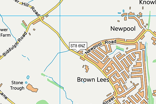 ST8 6NZ map - OS VectorMap District (Ordnance Survey) ST8 6NZ map - OS VectorMap District (Ordnance Survey)
