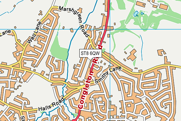 ST8 6QW map - OS VectorMap District (Ordnance Survey) ST8 6QW map - OS VectorMap District (Ordnance Survey)