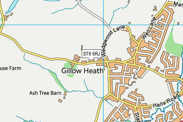 ST8 6RJ map - OS VectorMap District (Ordnance Survey) ST8 6RJ map - OS VectorMap District (Ordnance Survey)
