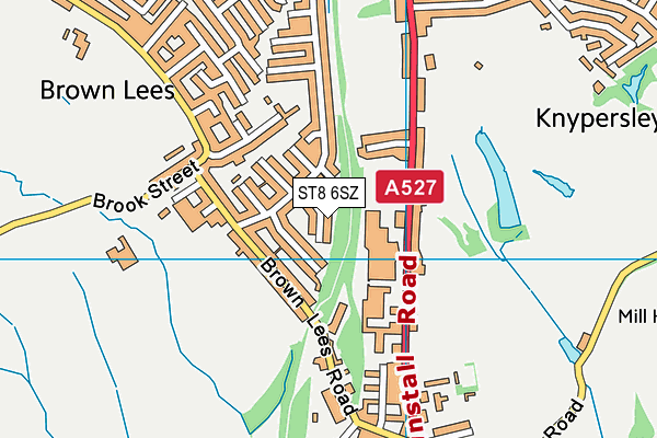 ST8 6SZ map - OS VectorMap District (Ordnance Survey) ST8 6SZ map - OS VectorMap District (Ordnance Survey)