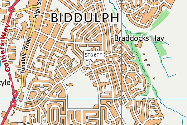 ST8 6TF map - OS VectorMap District (Ordnance Survey) ST8 6TF map - OS VectorMap District (Ordnance Survey)