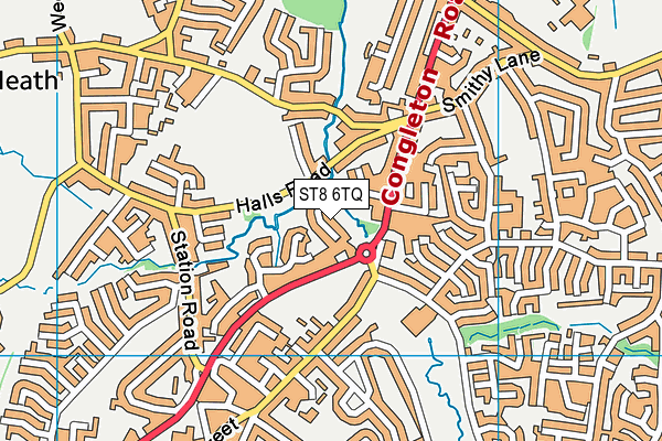 ST8 6TQ map - OS VectorMap District (Ordnance Survey)